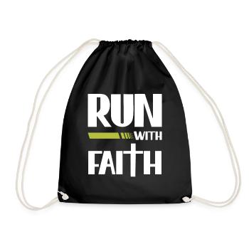 Running with Faith Christian Runner Faith - Drawstring Bag - black - Front