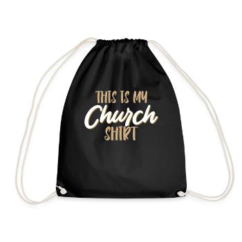 This is my church Christian faith in God - Drawstring Bag - black - Front