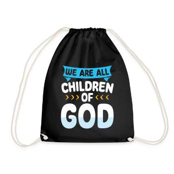 We are all children of God's Christian faith - Drawstring Bag - black - Front
