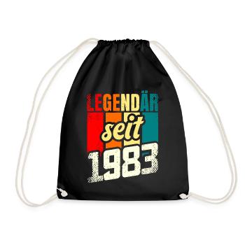 40. Geburtstag 40 Jahre Legendär Seit 1983 - Turnbeutel - Schwarz - Vorne