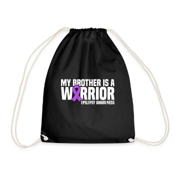 Mein Bruder ist ein Krieger Purple Ribbon Epilepsie - Turnbeutel - Schwarz - Vorne