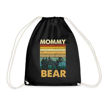 Motif vintage MOMMY Bear dans la nature - Sac de sport léger - noir - Devant