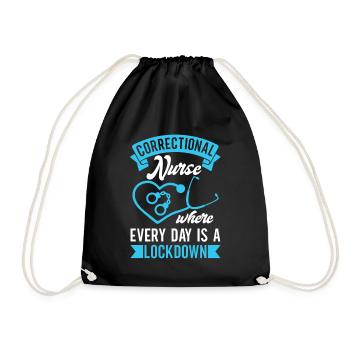Correctional Nurse Nursing Correction Officer - Drawstring Bag - black - Front