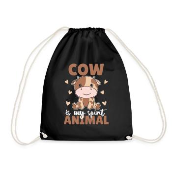La vache est mon animal spirituel - design de vache mignonne - Sac de sport léger - noir - Devant