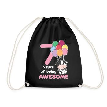 Vache pour les enfants de 7 ans de sept ans - Sac de sport léger - noir - Devant