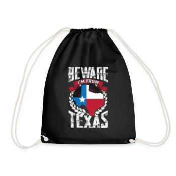Achtung: Ich Komme Aus Texas Texaner Texanisch - Turnbeutel - Schwarz - Vorne