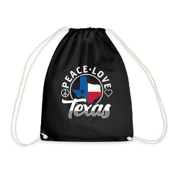 Frieden Liebe Texas Stolz Texanisch Texaner - Turnbeutel - Schwarz - Vorne