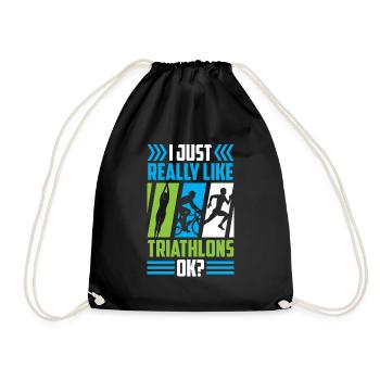 J’aime vraiment les triathlons, les sports de triathlon - Sac de sport léger - noir - Devant
