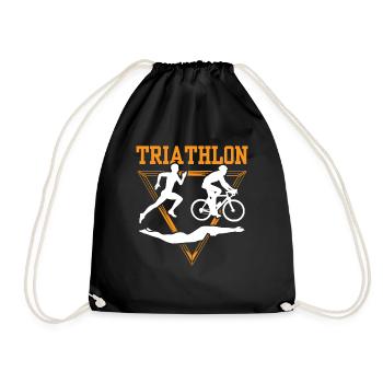 Triathlon Sport Triathletin Triathlet Triathlons - Turnbeutel - Schwarz - Vorne