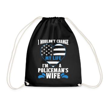 Police Officer I Wouldn't Change My Life Policeman - Turnbeutel - Schwarz - Vorne