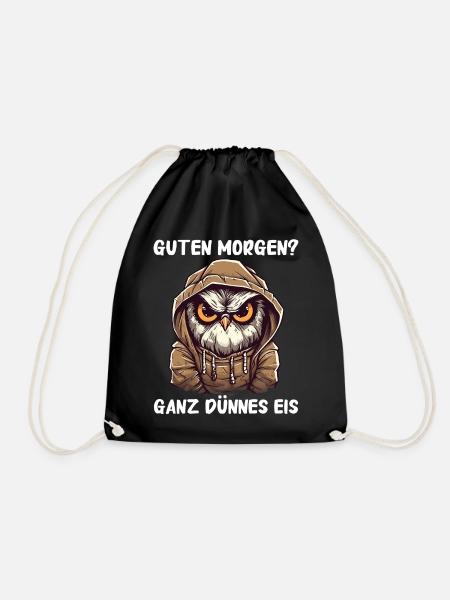 Nachteule Eule Eulen Vogel - Turnbeutel - Schwarz