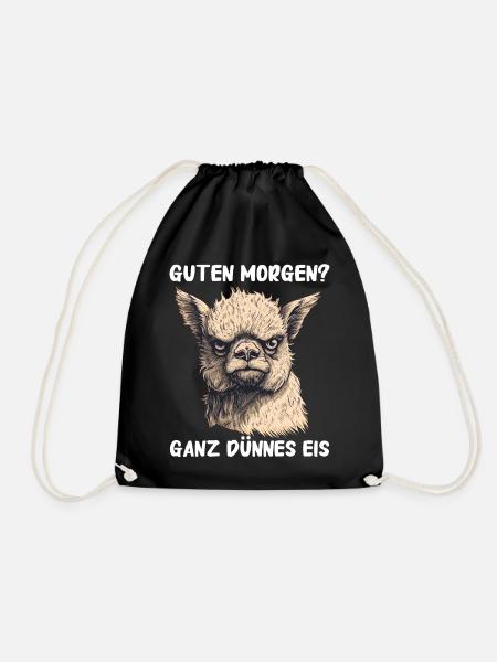 Alpaka Lama Alpakas Tier - Turnbeutel - Schwarz