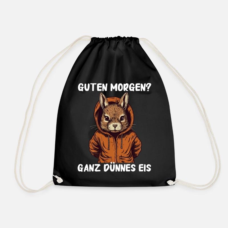 Hase Hasen Kaninchen Haustier - Turnbeutel - Schwarz
