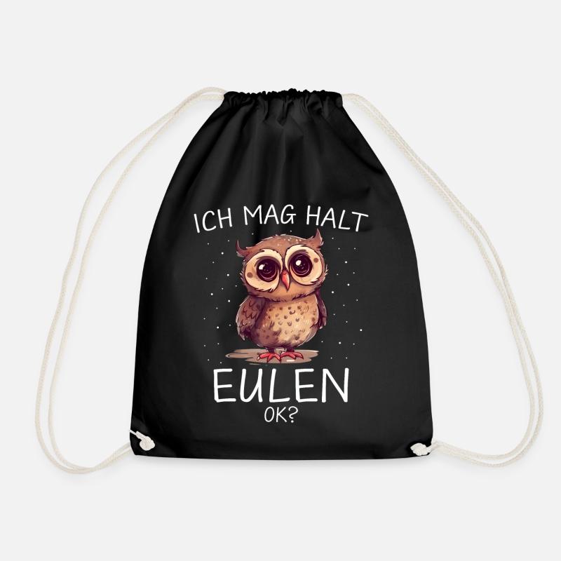 Nachteule Eule Eulen Vogel - Turnbeutel - Schwarz