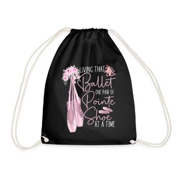Ballet Dancer Dance Girl Ballerina - Drawstring Bag - black - Front