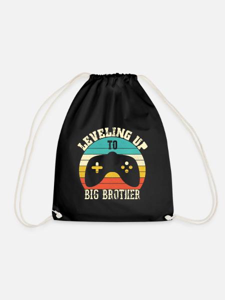 Level up to Big Brother - Drawstring Bag - black