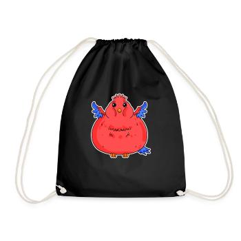 Fat Funny Parrot Dick - Drawstring Bag - black - Front