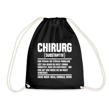 Chirurg Chirurgie - Turnbeutel - Schwarz - Vorne