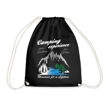 Camping Experience Camper Vintage - Turnbeutel - Schwarz - Vorne