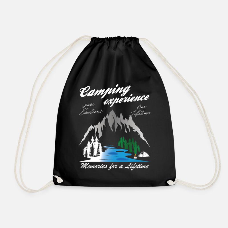 Camping Experience Camper Vintage - Turnbeutel - Schwarz