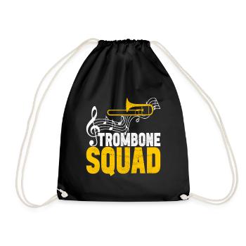Posaune Trombone - Turnbeutel - Schwarz - Vorne