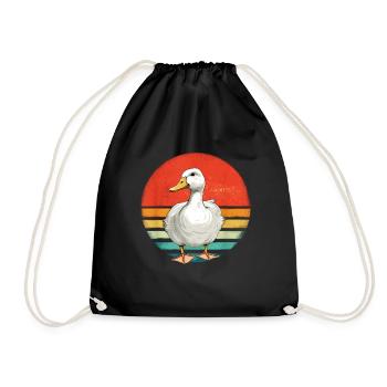 Duck Birds Ducks Vintage Duck Lover Retro Duck - Drawstring Bag - black - Front