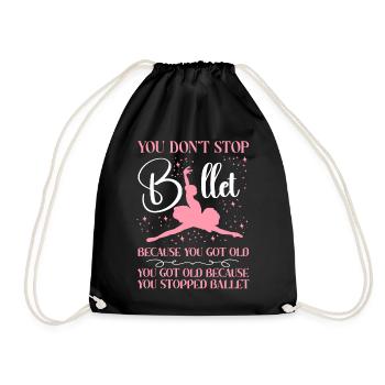 Ballet Dancer Dance Girl Ballerina - Drawstring Bag - black - Front