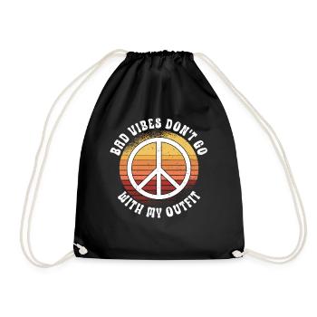 Hippie Peace Sign Peace Flowers Flower Child - Sac de sport léger - noir - Devant