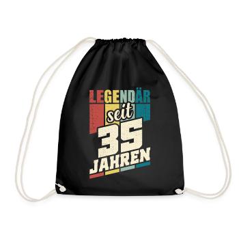 35. Geburtstag Legendär Seit 35 Jahren Legende 35 - Turnbeutel - Schwarz - Vorne