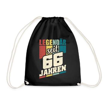 66. Geburtstag Legendär Seit 66 Jahren Legende 66 - Turnbeutel - Schwarz - Vorne