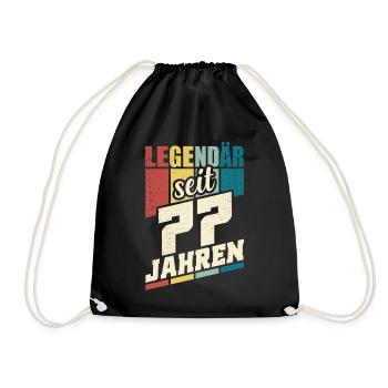 77. Geburtstag Legendär Seit 77 Jahren Legende 77 - Turnbeutel - Schwarz - Vorne