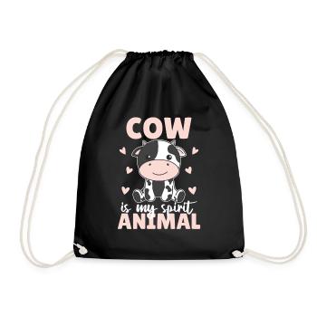 La vache est mon animal spirituel - design de vache mignonne - Sac de sport léger - noir - Devant