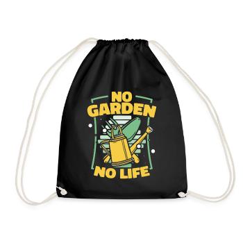 No Garden No Life Horticultural Allotment Garden - Drawstring Bag - black - Front