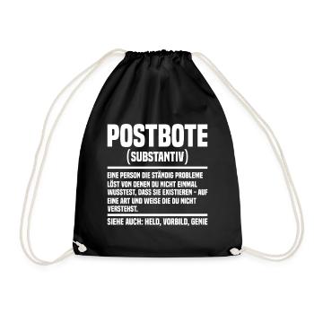 Postbote Briefträger - Turnbeutel - Schwarz - Vorne