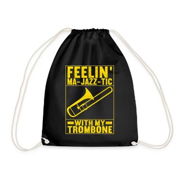 Posaune Trombone - Turnbeutel - Schwarz - Vorne
