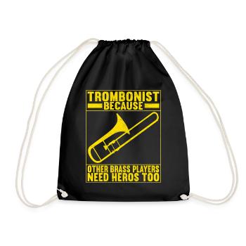 Posaune Trombone - Turnbeutel - Schwarz - Vorne