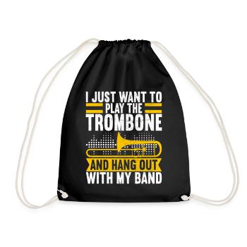 Posaune Trombone - Turnbeutel - Schwarz - Vorne