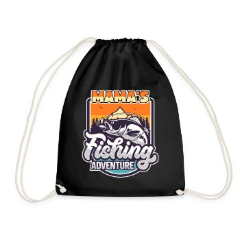 Fishing, Fishing, Fishing Adventure Mom Saying - Drawstring Bag - black - Front