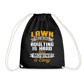 Lawn Mower Mowing Landscaping Landscaper - Drawstring Bag - black - Front