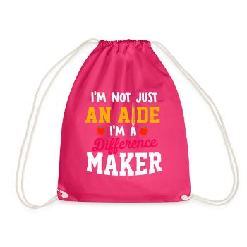Paraprofessional Teacher Para Educator - Drawstring Bag - fuchsia - Front
