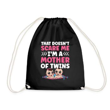 Ça ne me fait pas peur maman jumelles humour - Sac de sport léger - noir - Devant