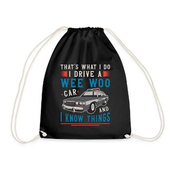 Police Officer That's What I Do I Drive Policeman - Drawstring Bag - black - Front