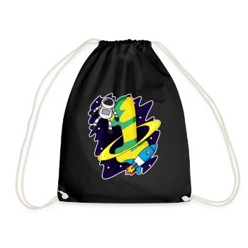 1 year old - Enrollment - Astronaut motif - Drawstring Bag - black - Front