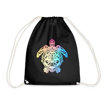 Turtle Sea Turtle Tortoise - Drawstring Bag - black - Front