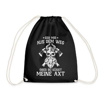Wikinger Nordisch Krieger Valhalla - Turnbeutel - Schwarz - Vorne