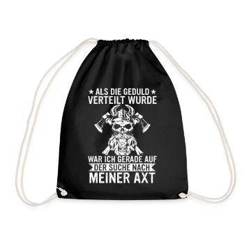 Wikinger Nordisch Krieger Valhalla - Turnbeutel - Schwarz - Vorne