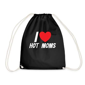 J’aime les mamans chaudes drôles d’épinette rouge coeur - Sac de sport léger - noir - Devant
