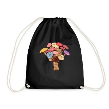 Bouquet Plein De Champignons Magiques - Costume Hippie - Sac de sport léger - noir - Devant