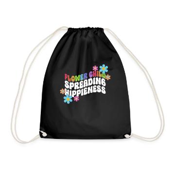 Blumenkind, das Hippieness verbreitet - Hippie - Turnbeutel - Schwarz - Vorne