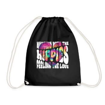 Hanging With The Hippies Feeling The Love Tie Dye - Drawstring Bag - black - Front